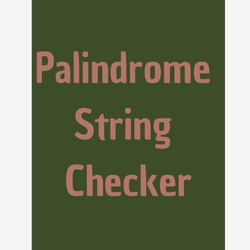 Palindrome String Checker