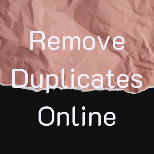 Remove Duplicates Online