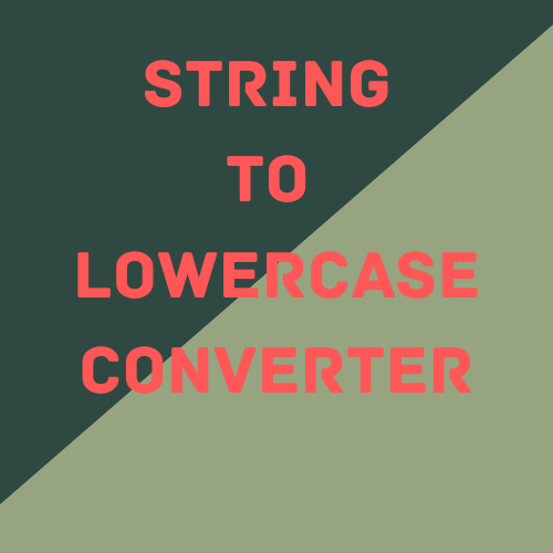 String to LowerCase Converter